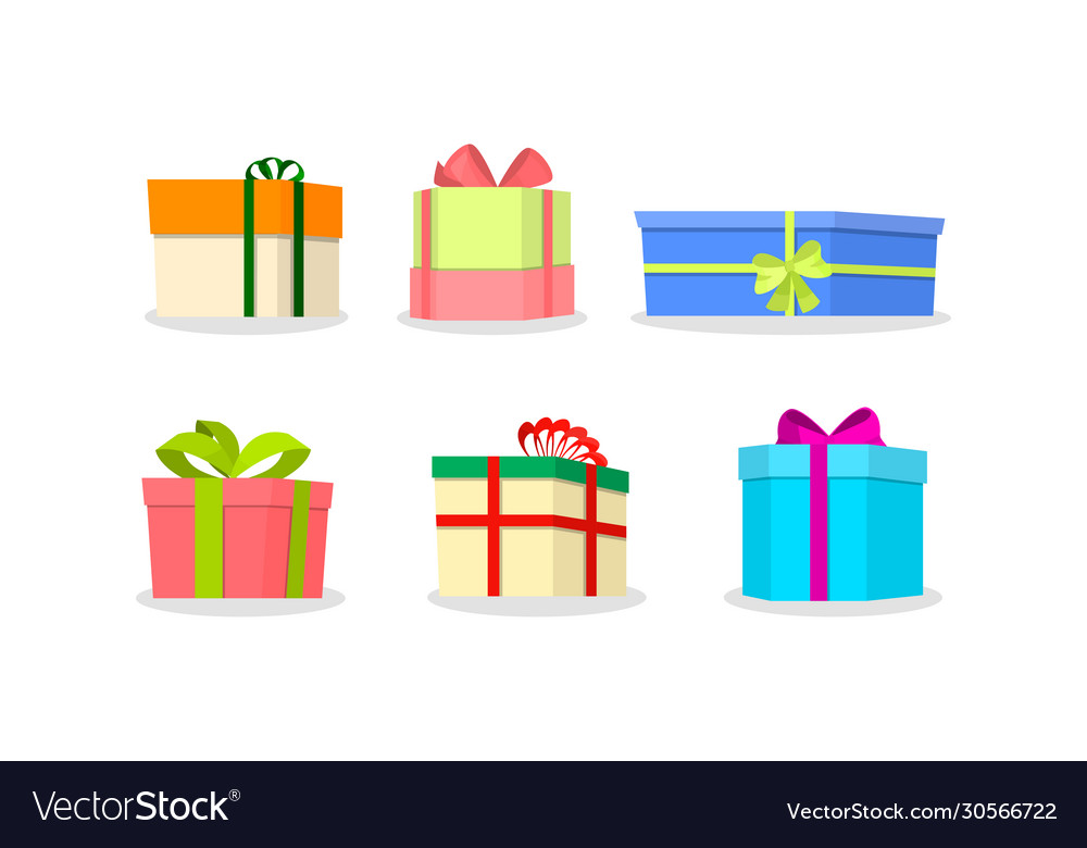Christmas and new year holiday boxes for presents vector image Christmas and new year holiday boxes for presents