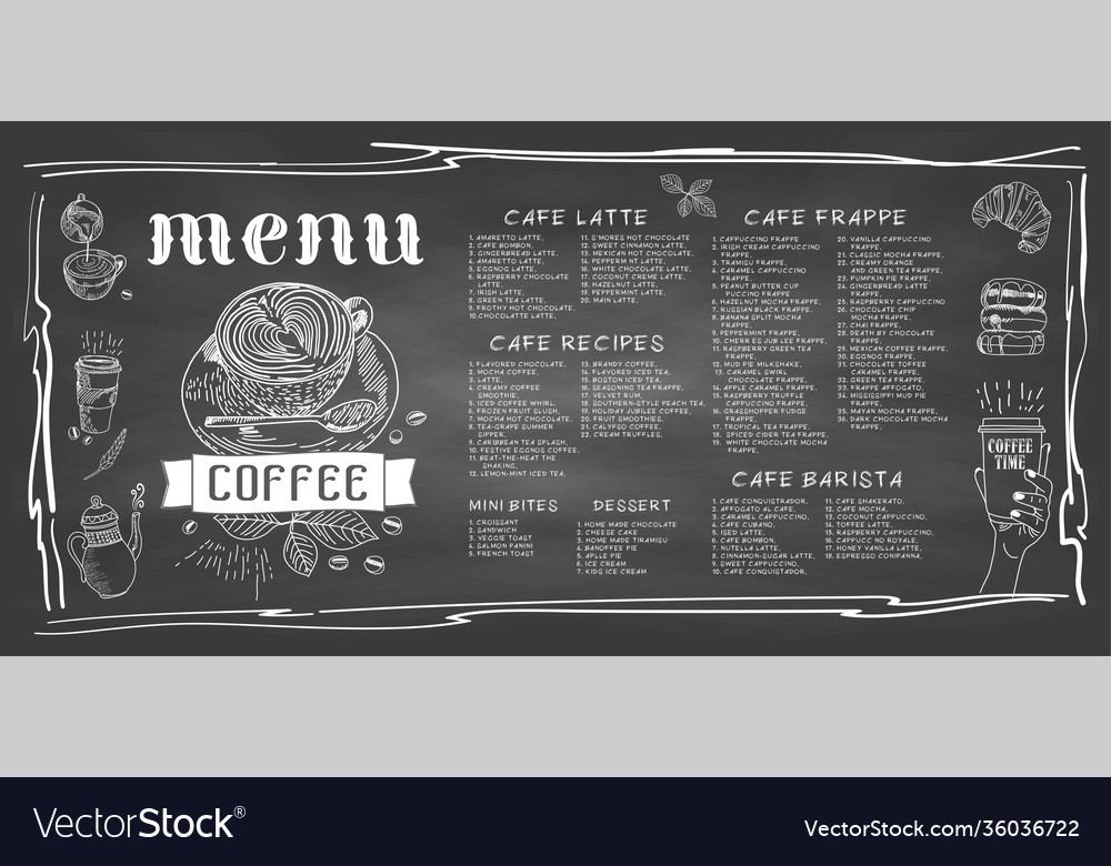 Coffee house menu restaurant cafe Royalty Free Vector Image