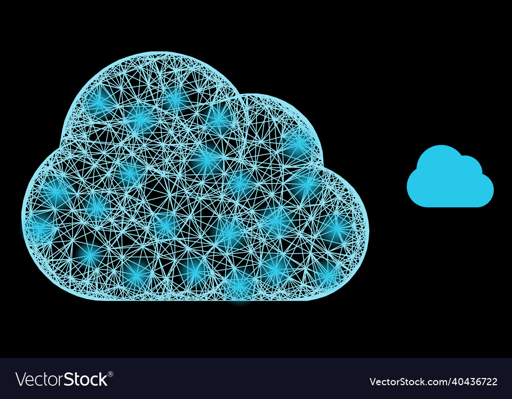 Constellation net mesh cloud with light spots vector image Constellation net mesh cloud with light spots