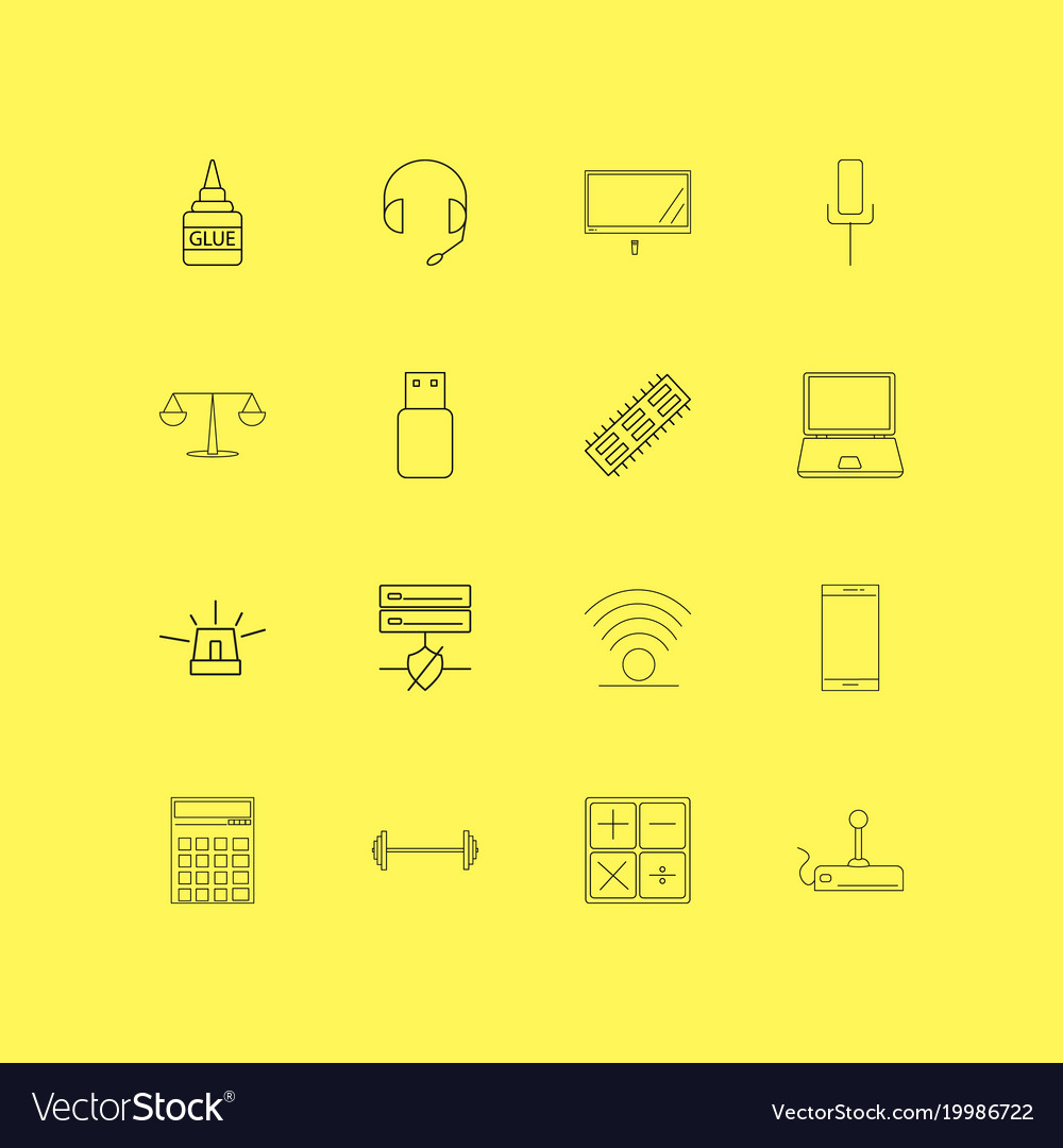 Devices linear icon set simple outline icons