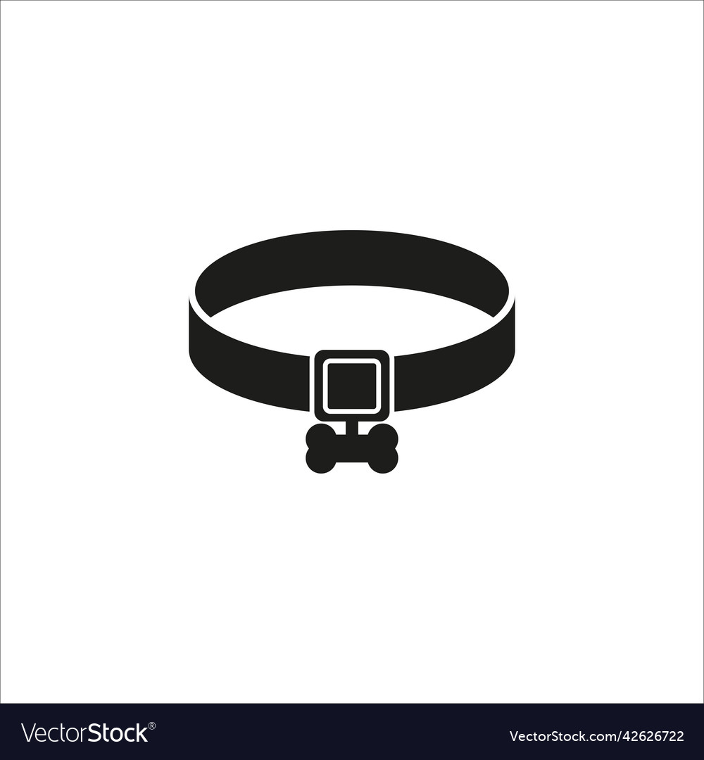 Dog collar icon simple flat