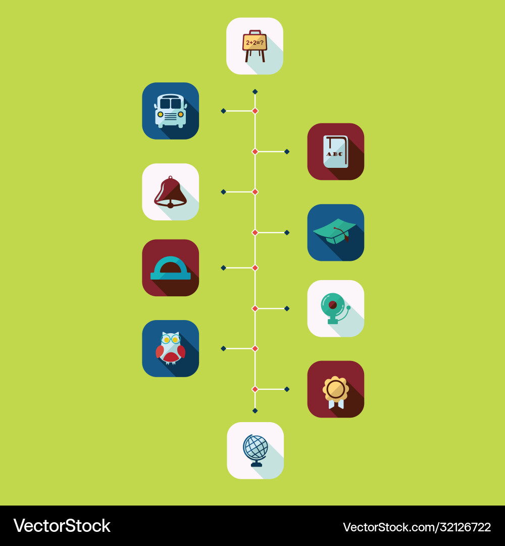 Flat concept set modern design with shadow happy Vector Image