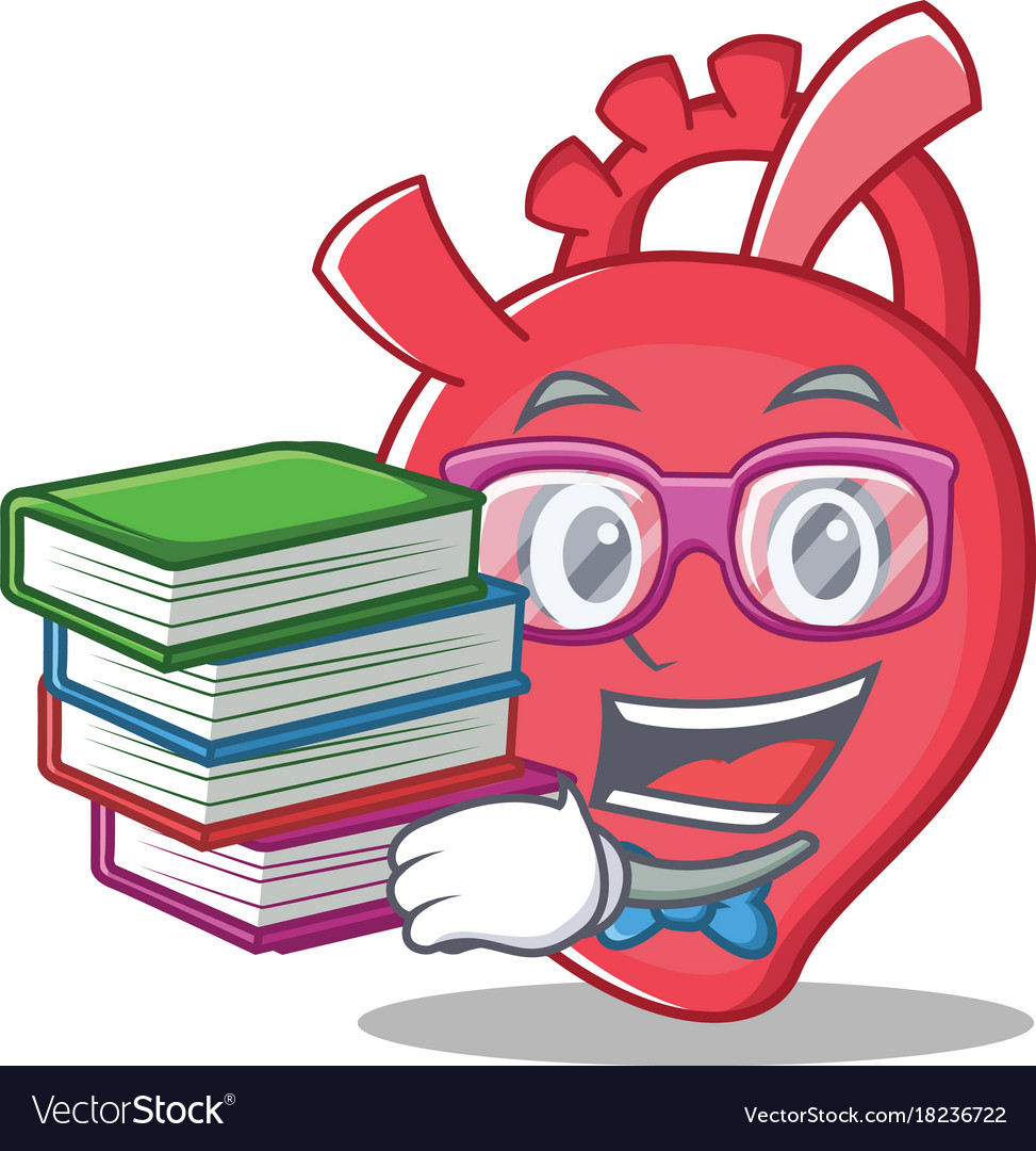 Geek heart character cartoon style