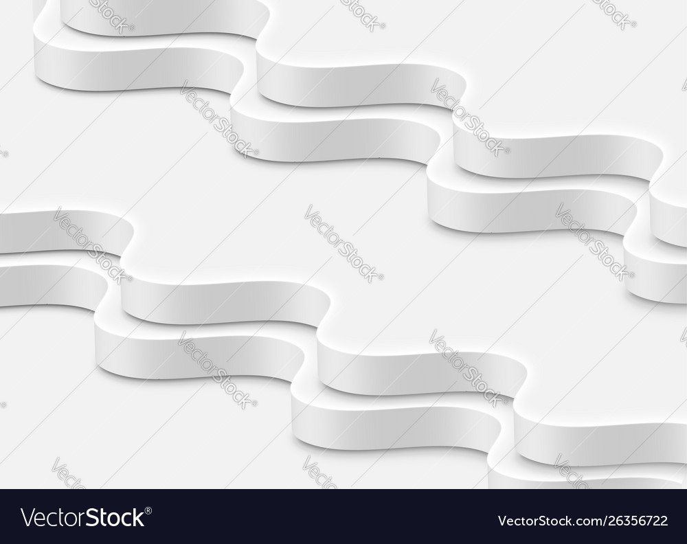 High-detailed abstract white waves