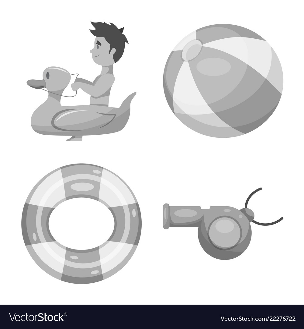 Isolated object of pool and swimming symbol set vector image Isolated object of pool and swimming symbol set
