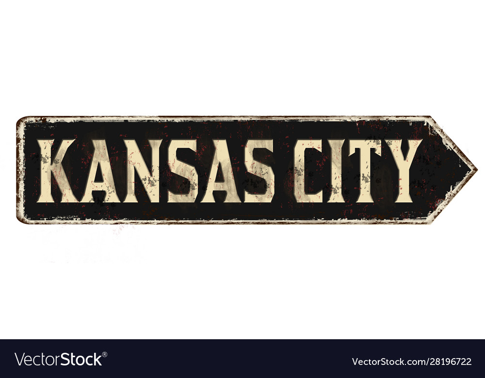 Kansas City Vintage Rusty Metal Sign Royalty Free Vector 1235