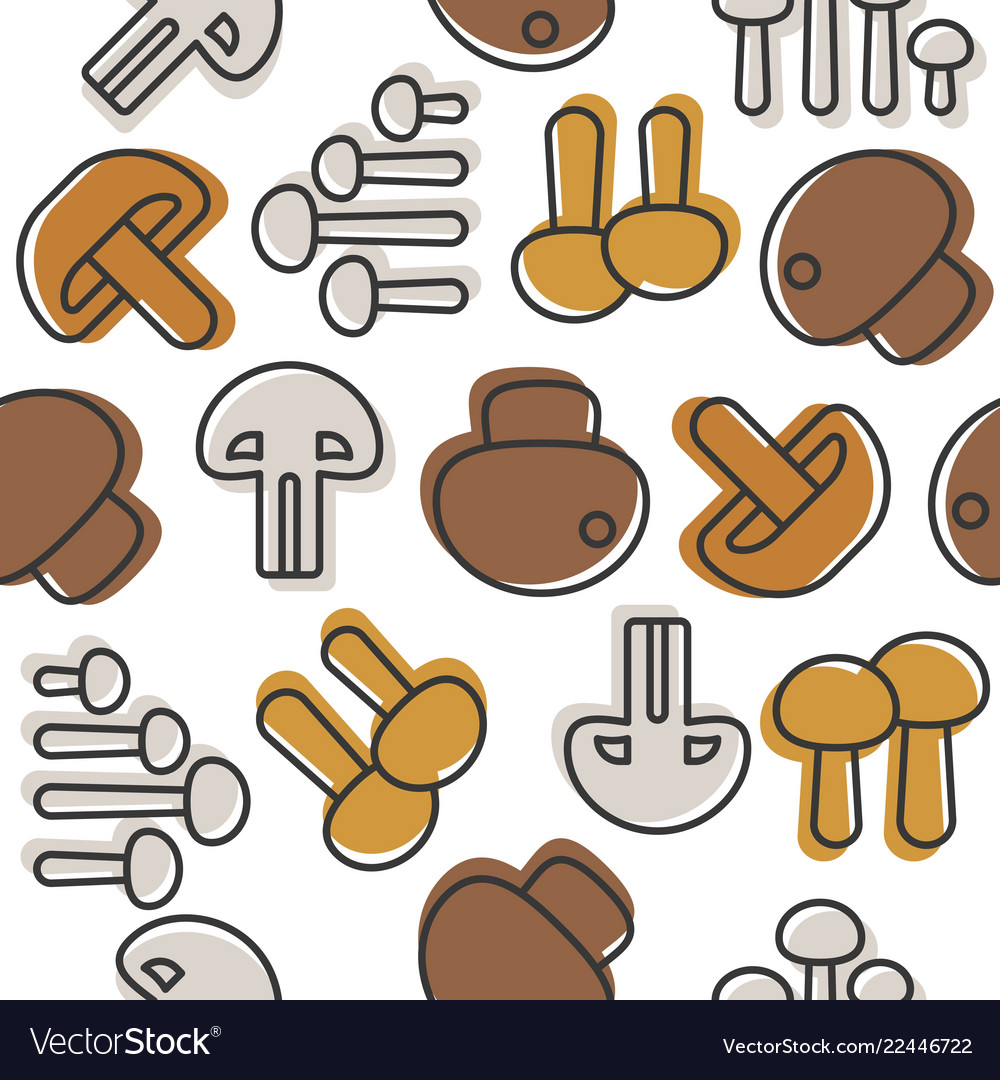Mushroom seamless pattern outline for use