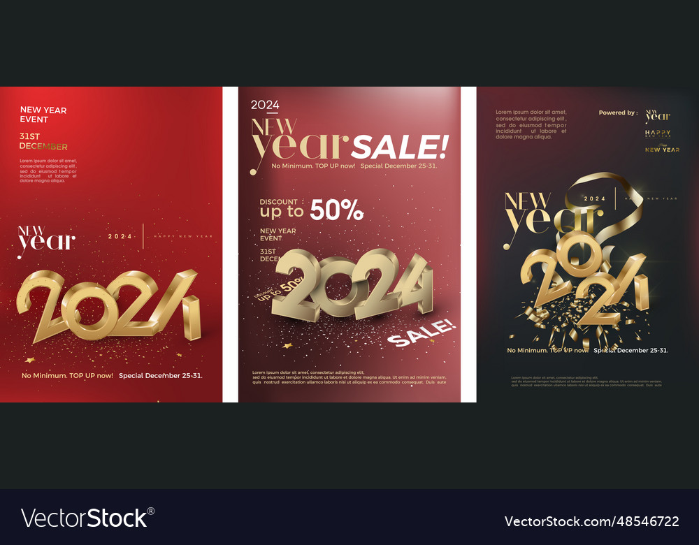 New year 2024 poster happy greeting