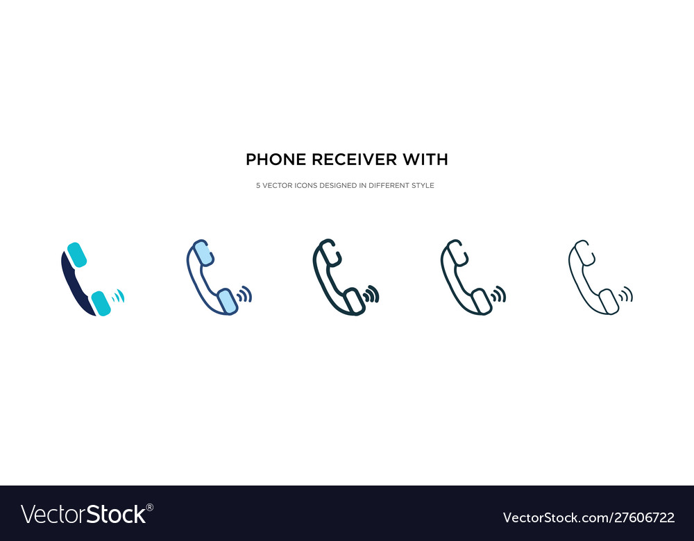 Phone receiver with icon in different style two vector image Phone receiver with icon in different style two