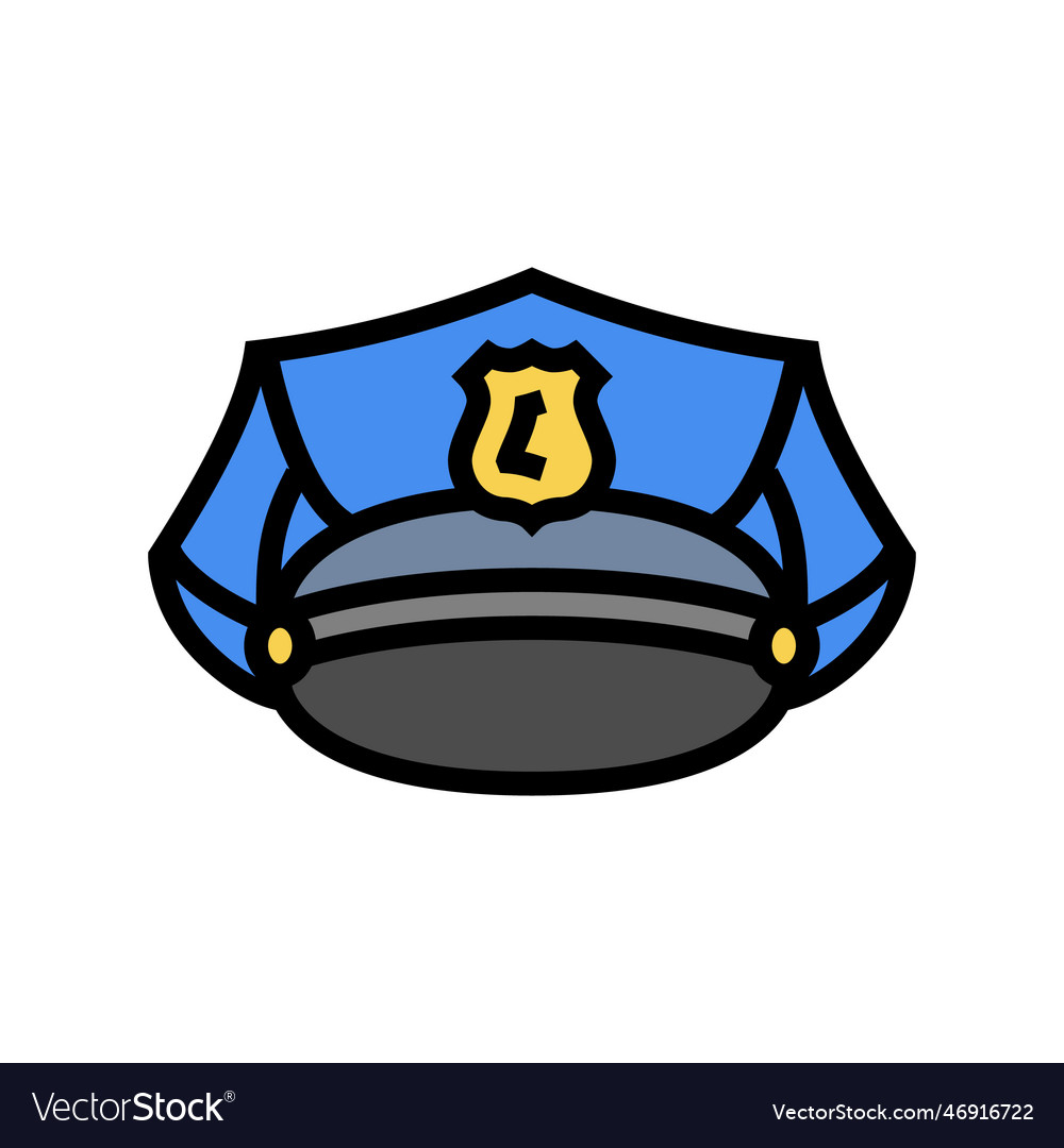 Police hat crime color icon