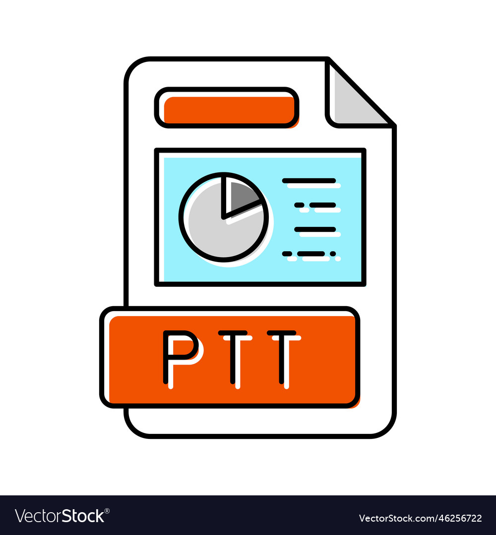 Ppt file format document color icon vector image Ppt file format document color icon