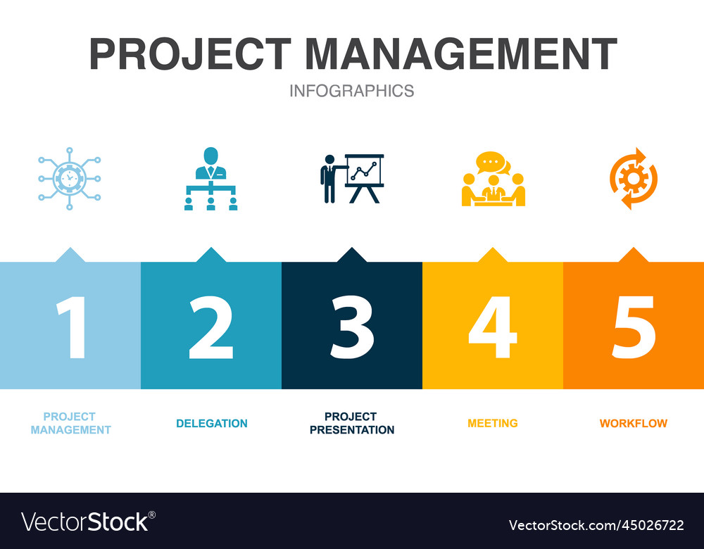 Project management icons infographic design