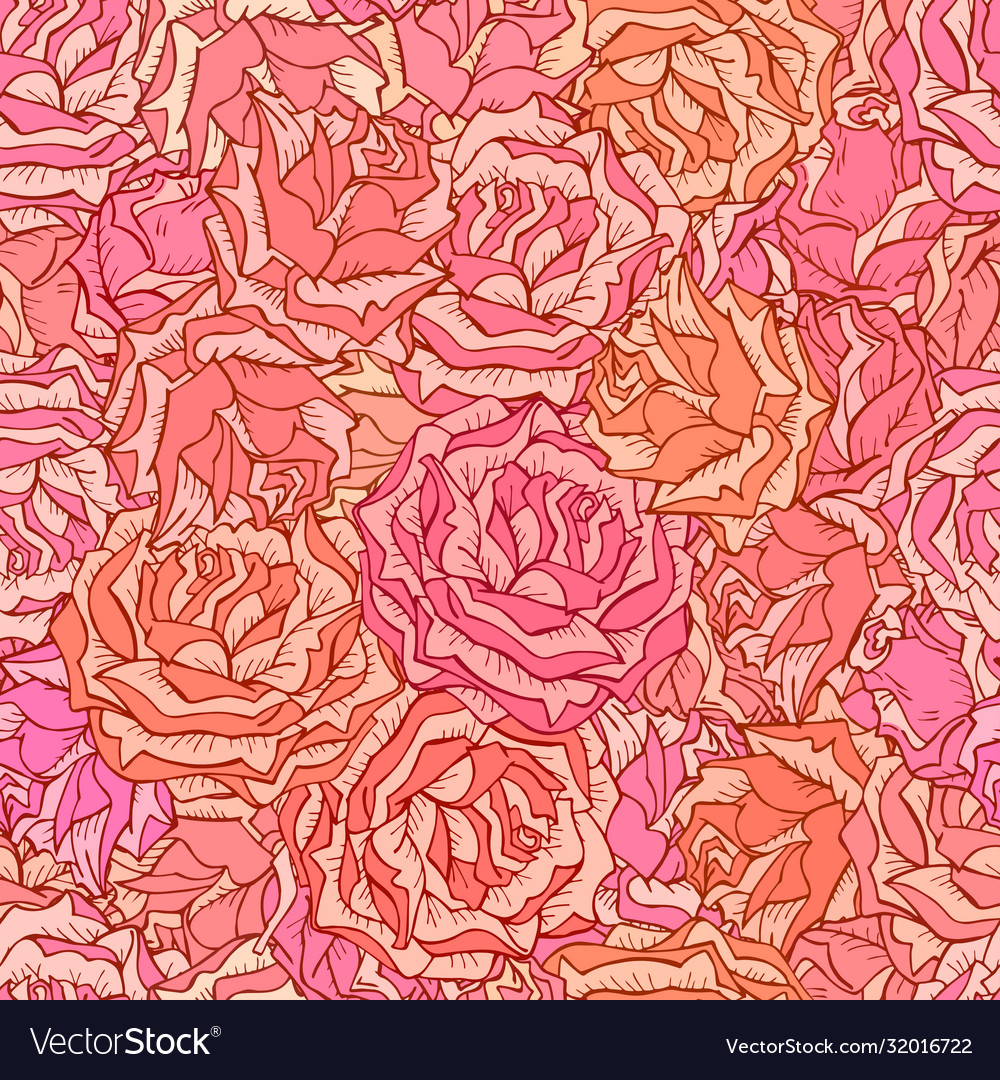 Seamless pattern with roses vector image Seamless pattern with roses