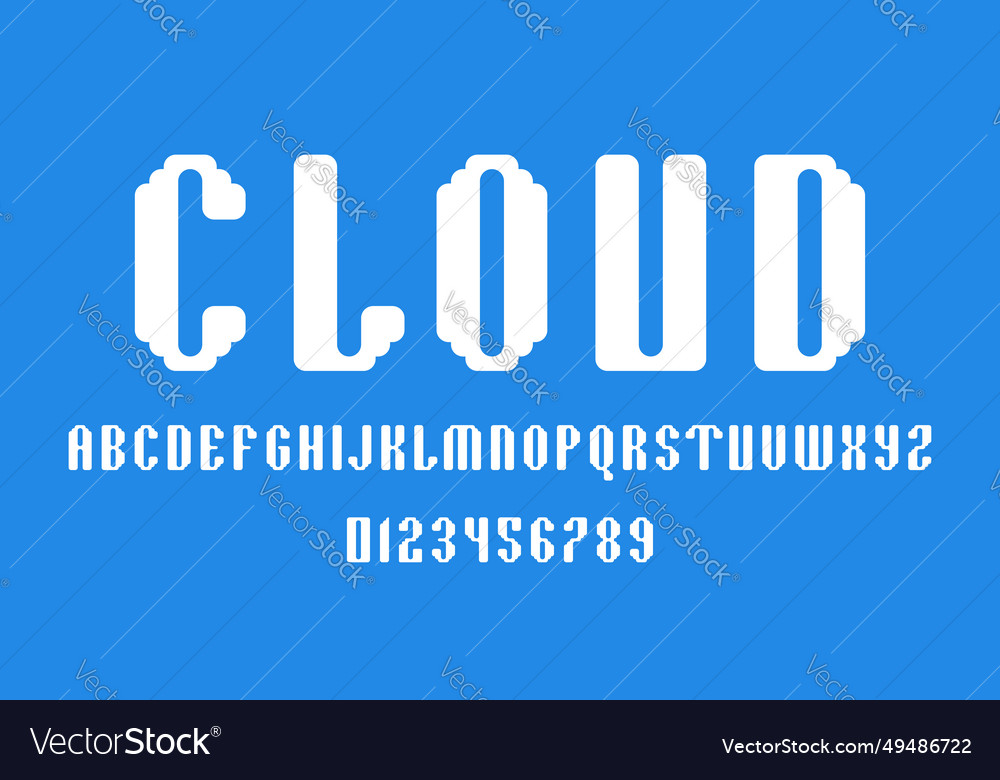 Set of alphabets font letters and numbers vector image Set of alphabets font letters and numbers