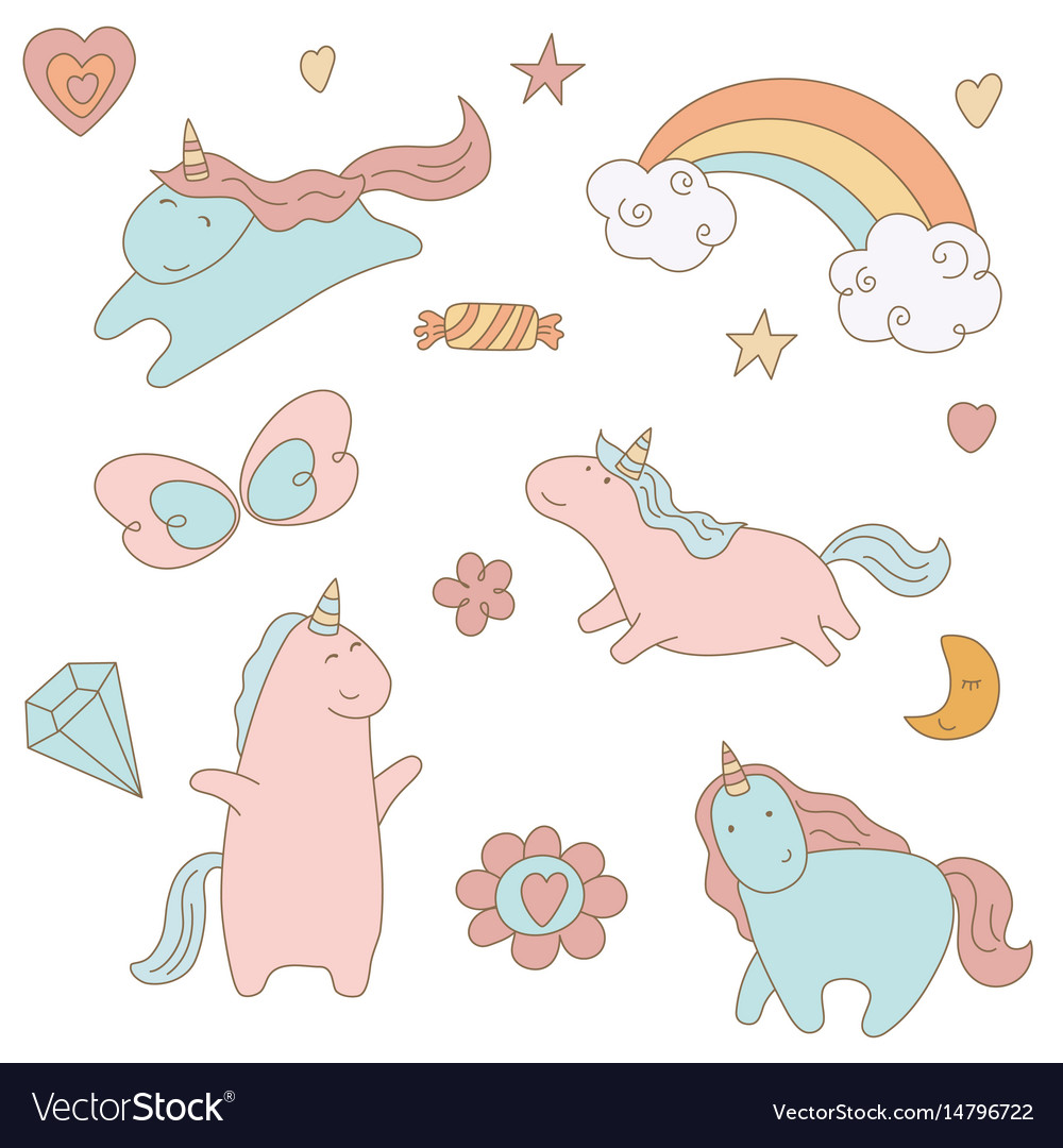 Set of unicorn