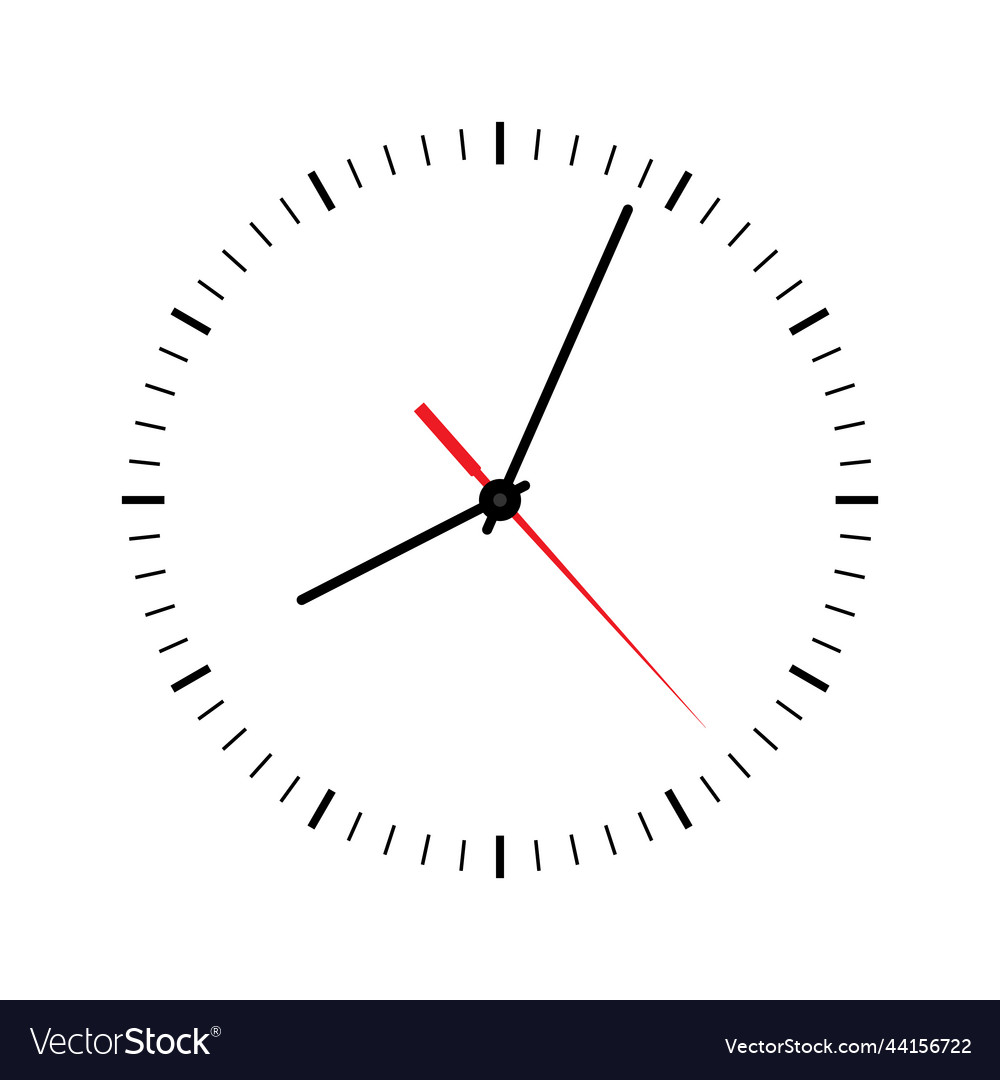 Simple black and white clock without numbers