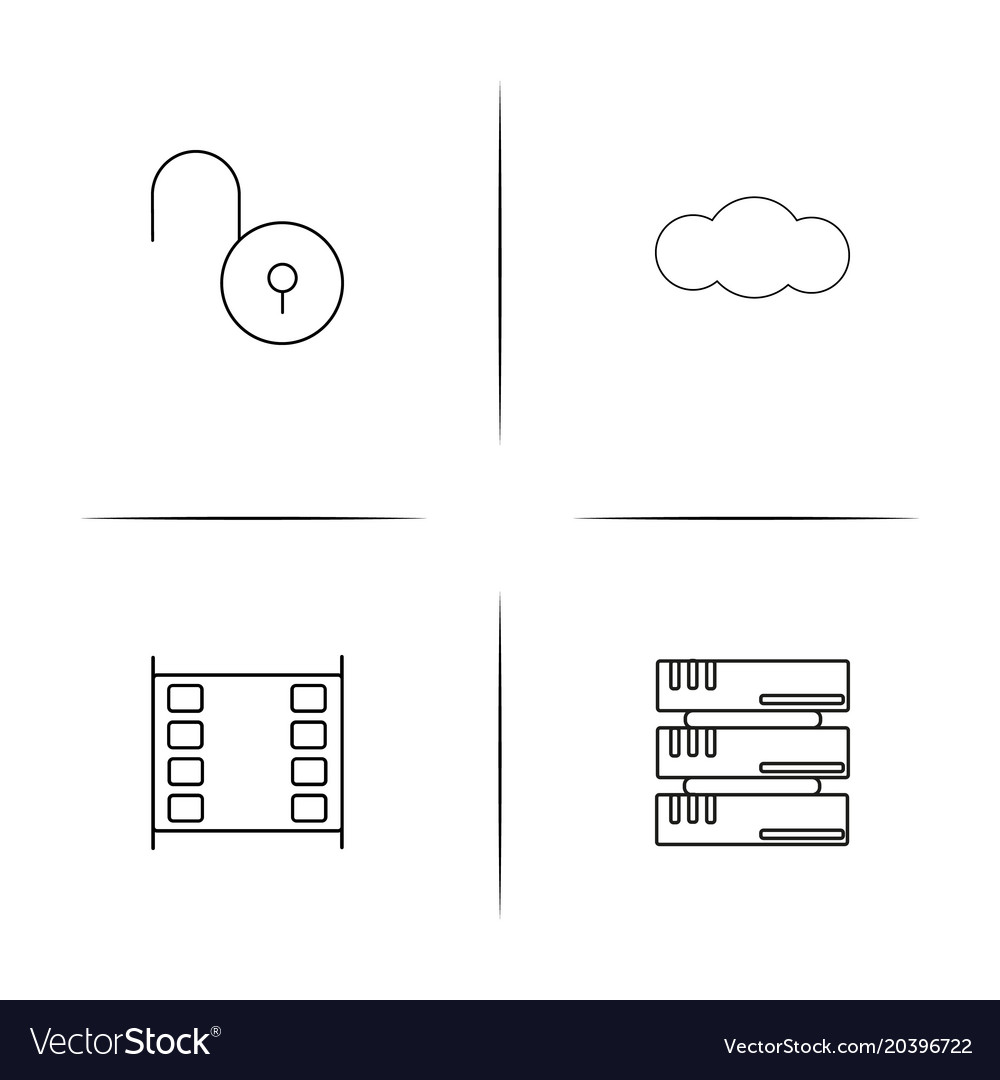 Web and text simple linear icon setsimple outline