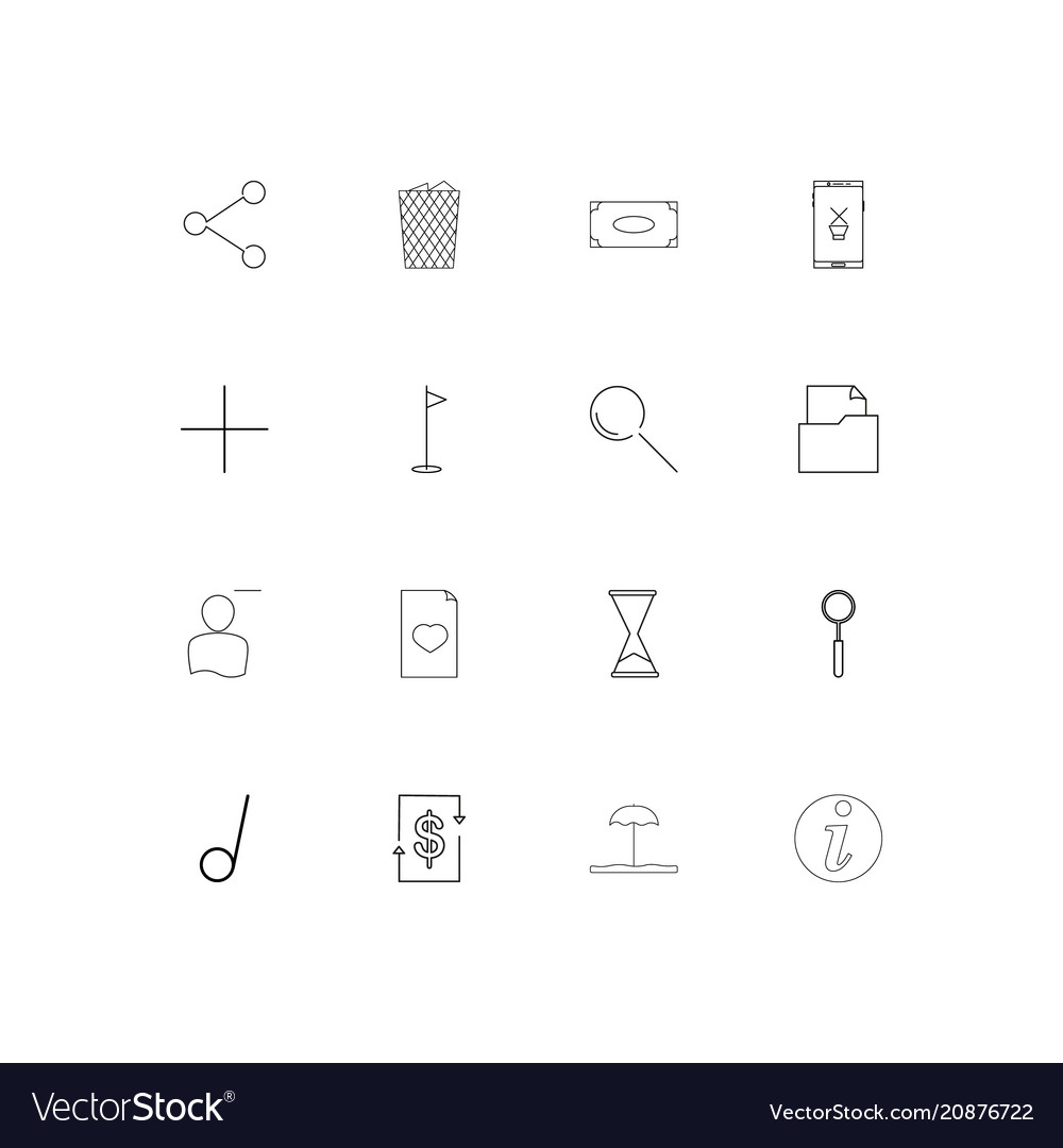 Web linear thin icons set outlined simple