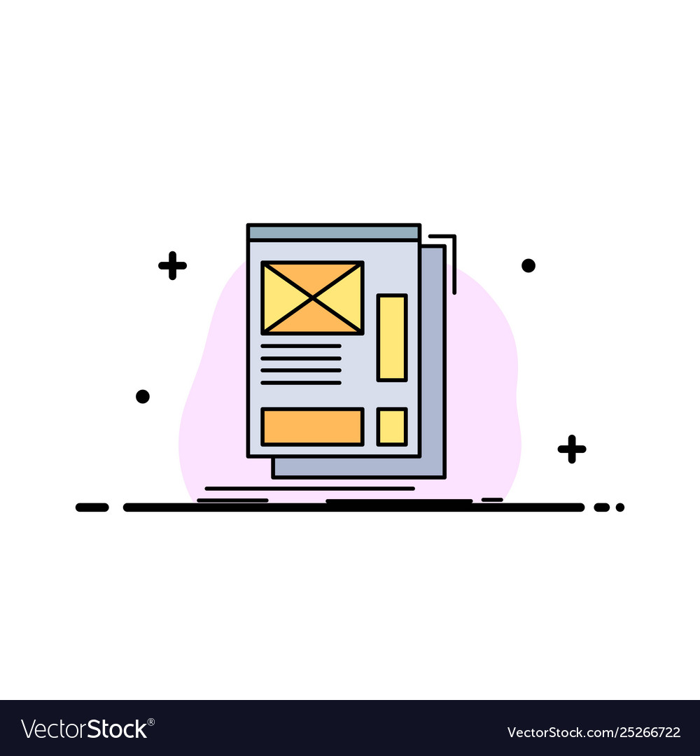 Wire framing web layout development flat color vector image Wire framing web layout development flat color