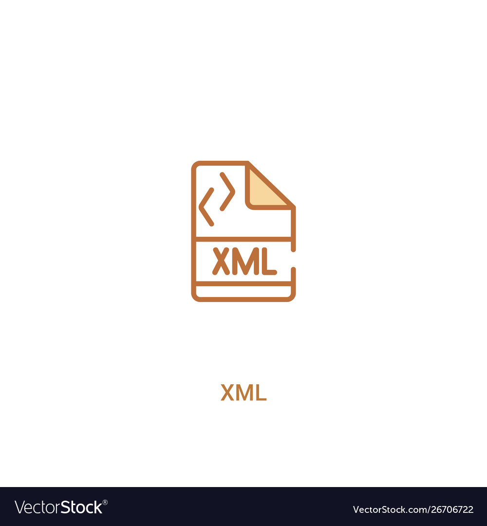 Xml concept 2 colored icon simple line element