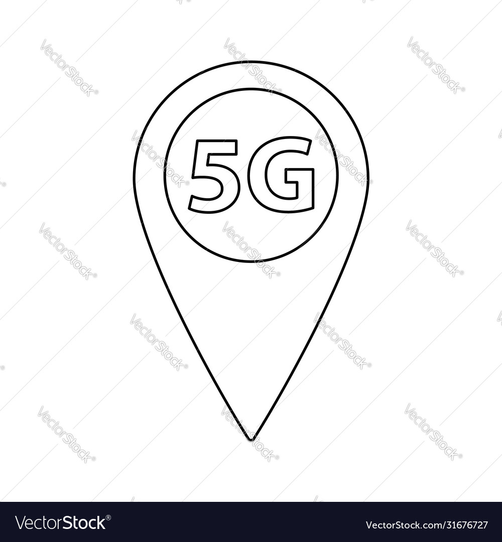 5g internet map pointer icon vector image 5g internet map pointer icon