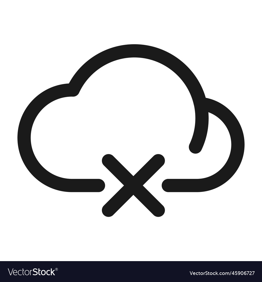 Cloud error or cancel disconnect connection vector image Cloud error or cancel disconnect connection