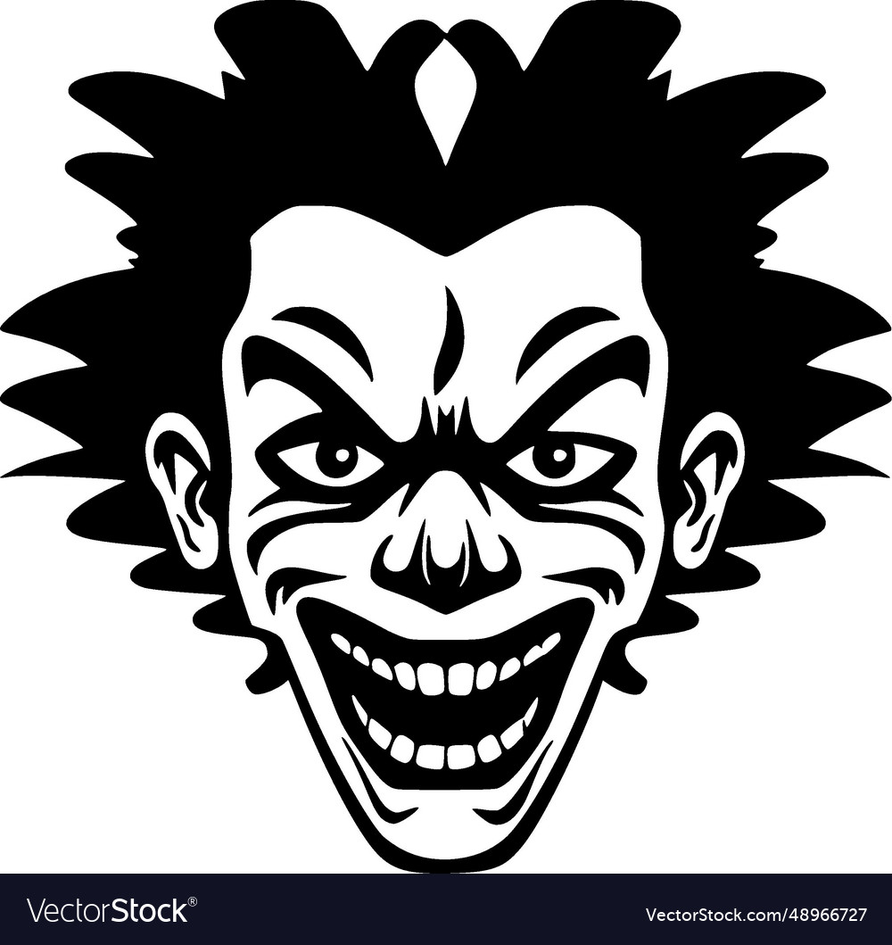 Clown - black and white isolated icon