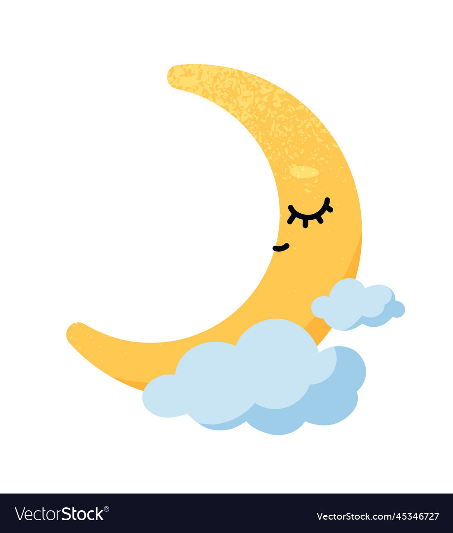 Cute Crescent Stock Illustration - Download Image Now - Half Moon, Moon,  Crescent - iStock