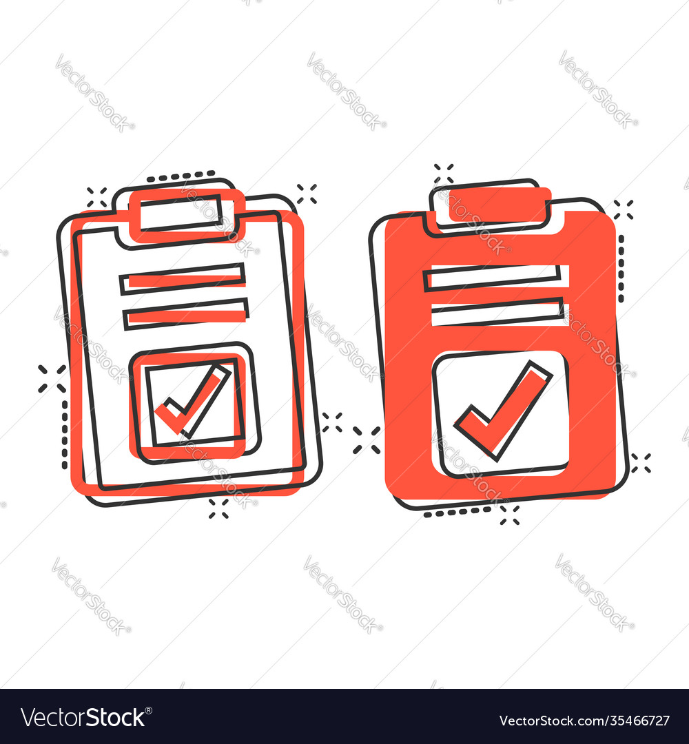 Document checkbox icon in comic style test