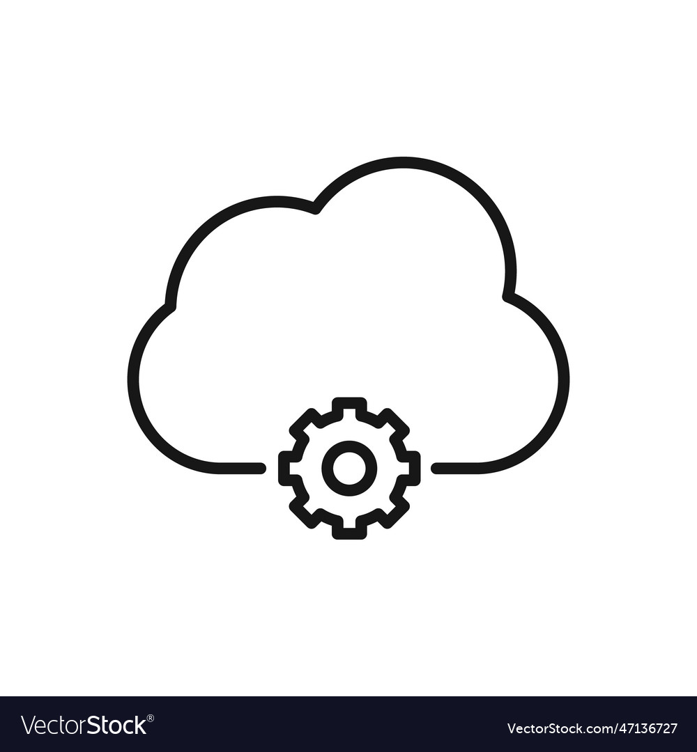 Editable icon of cloud computing settings vector image Editable icon of cloud computing settings