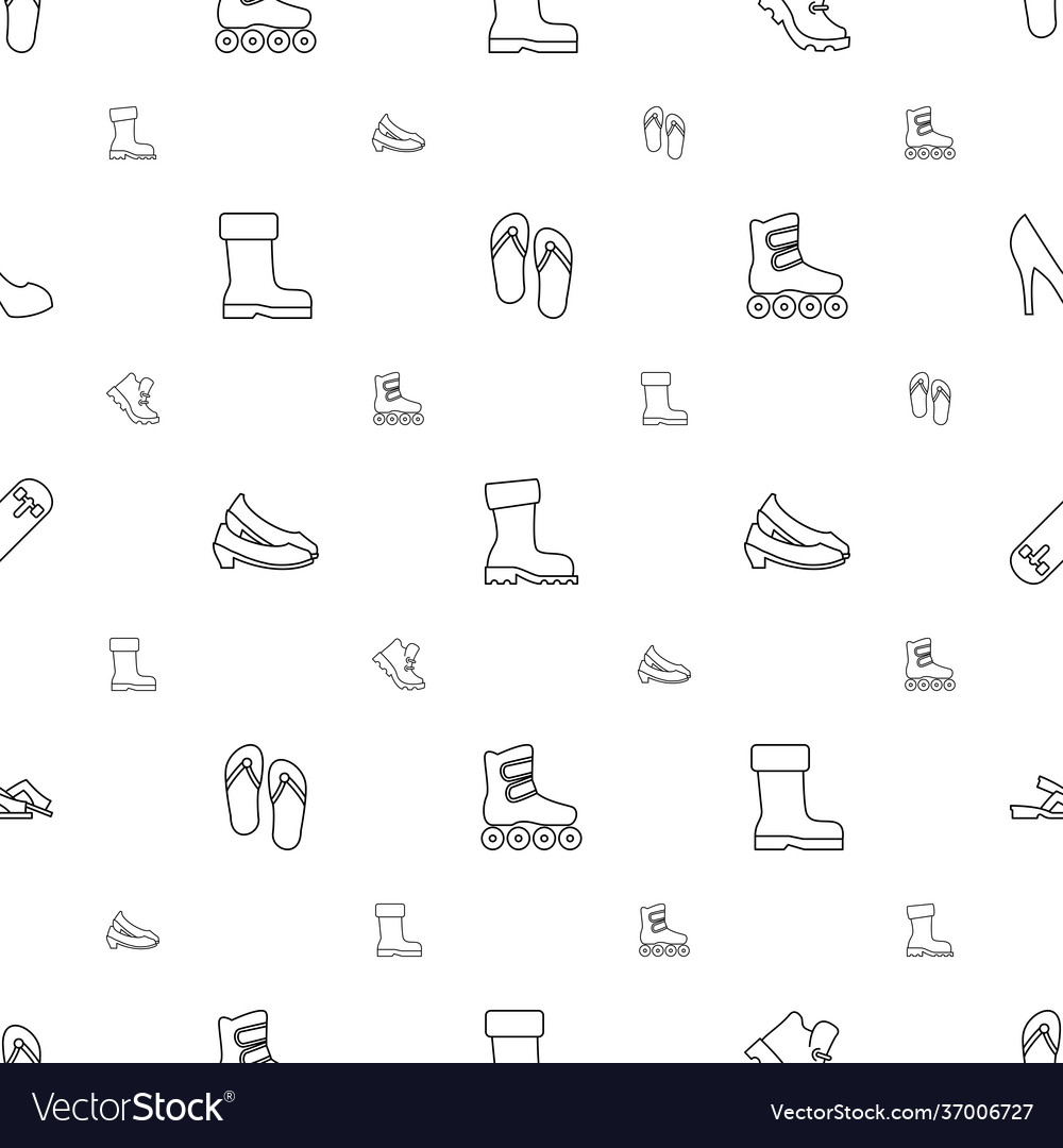 Footwear icons pattern seamless white background