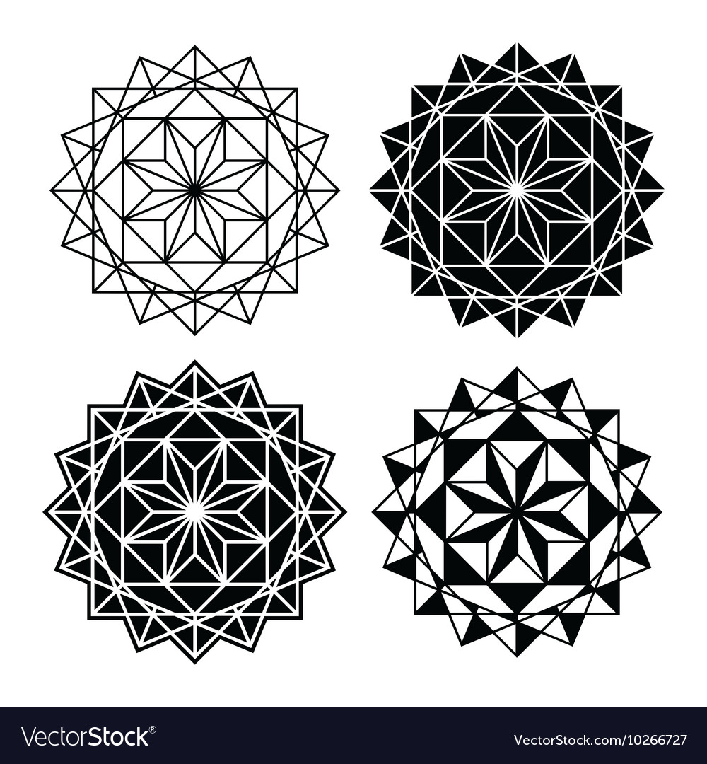 Geometric design single abstract pattern set Vector Image
