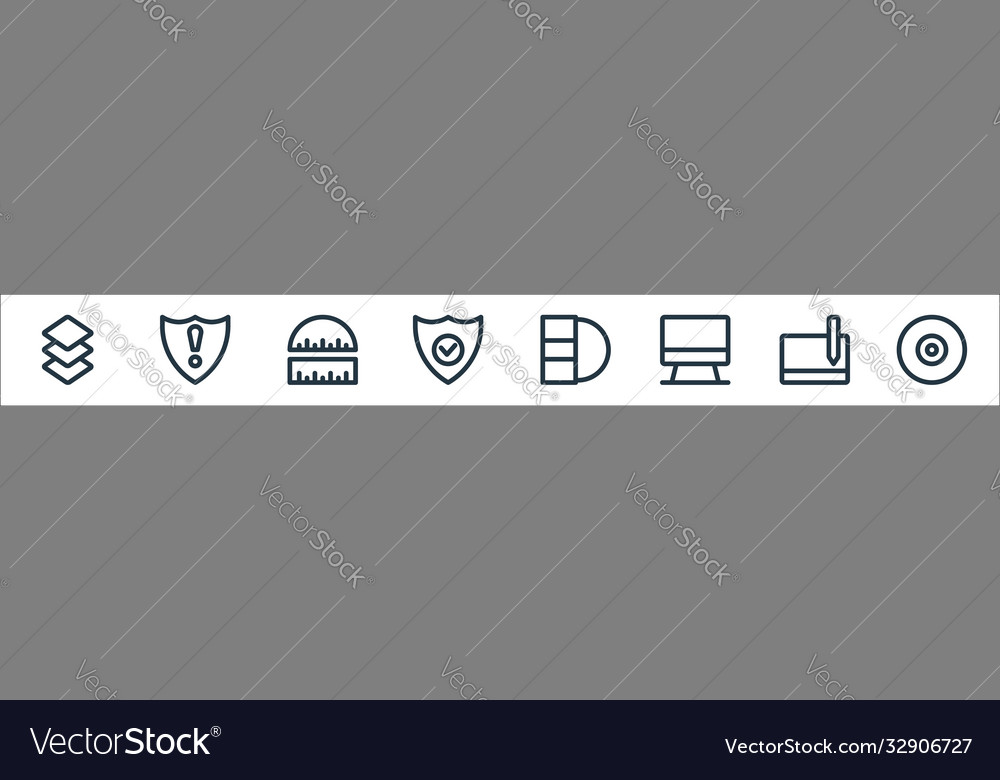 Graphic design line icons linear set quality