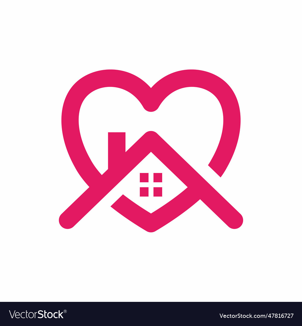 Home heart logo Royalty Free Vector Image - VectorStock