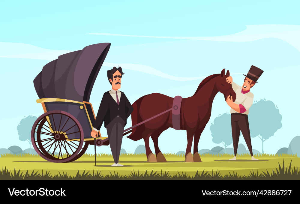 Horse drawn vehicle Royalty Free Vector Image VectorStock