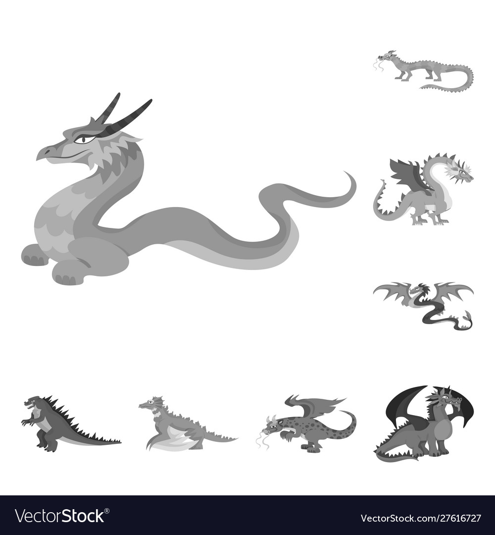 Isolated object wild and mythical sign set