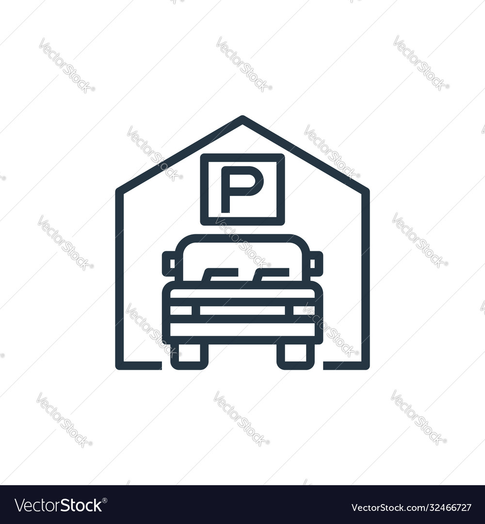 Parking icon isolated on white background outline