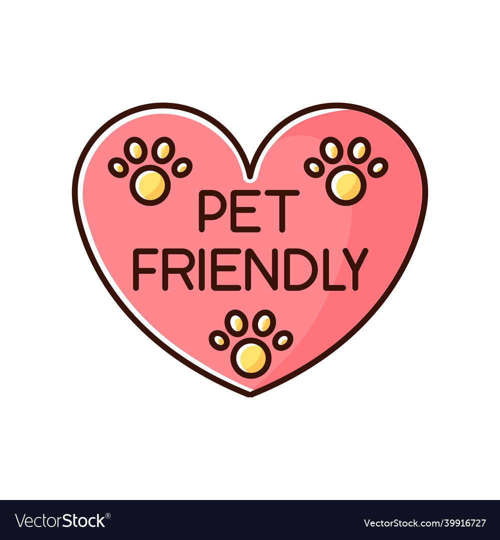 Pet friendly area sign pink rgb color icon