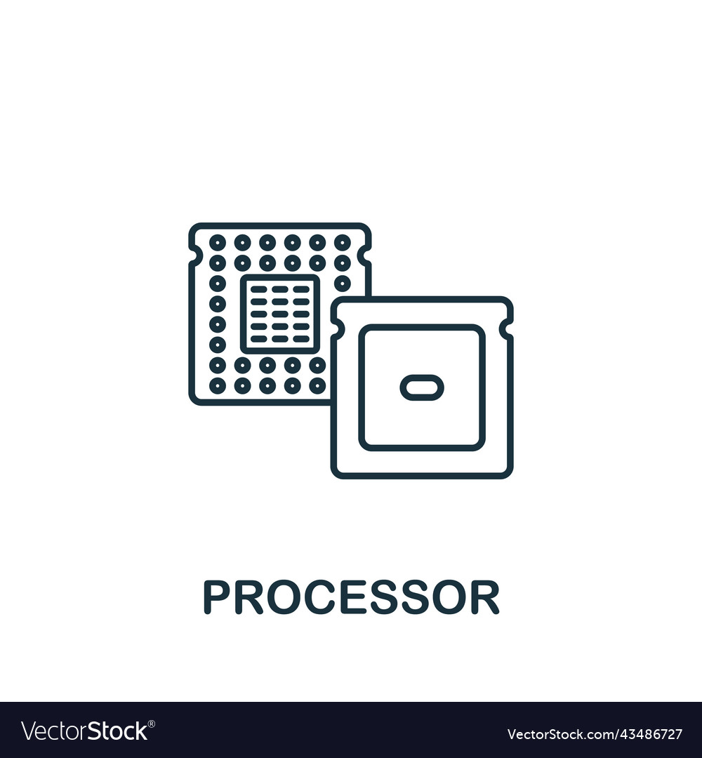 Processor icon monochrome simple artificial