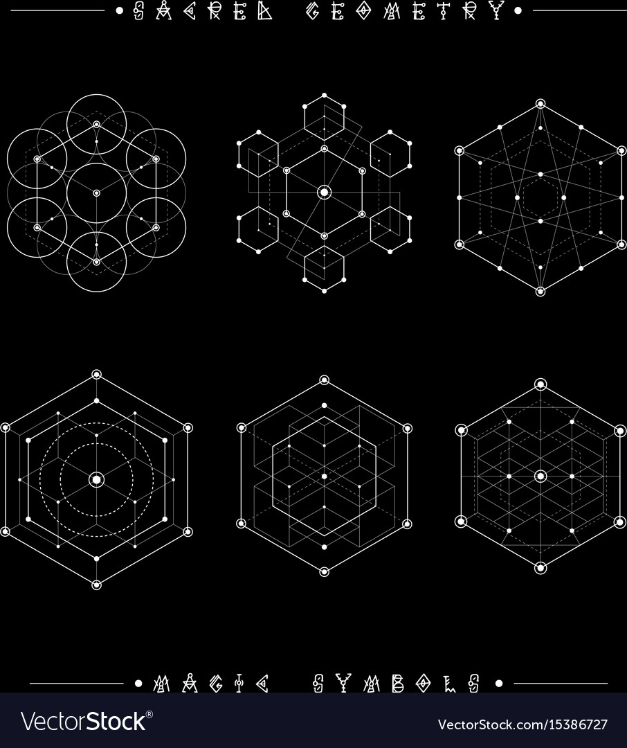 Sacred geometry signs alchemy religion Royalty Free Vector