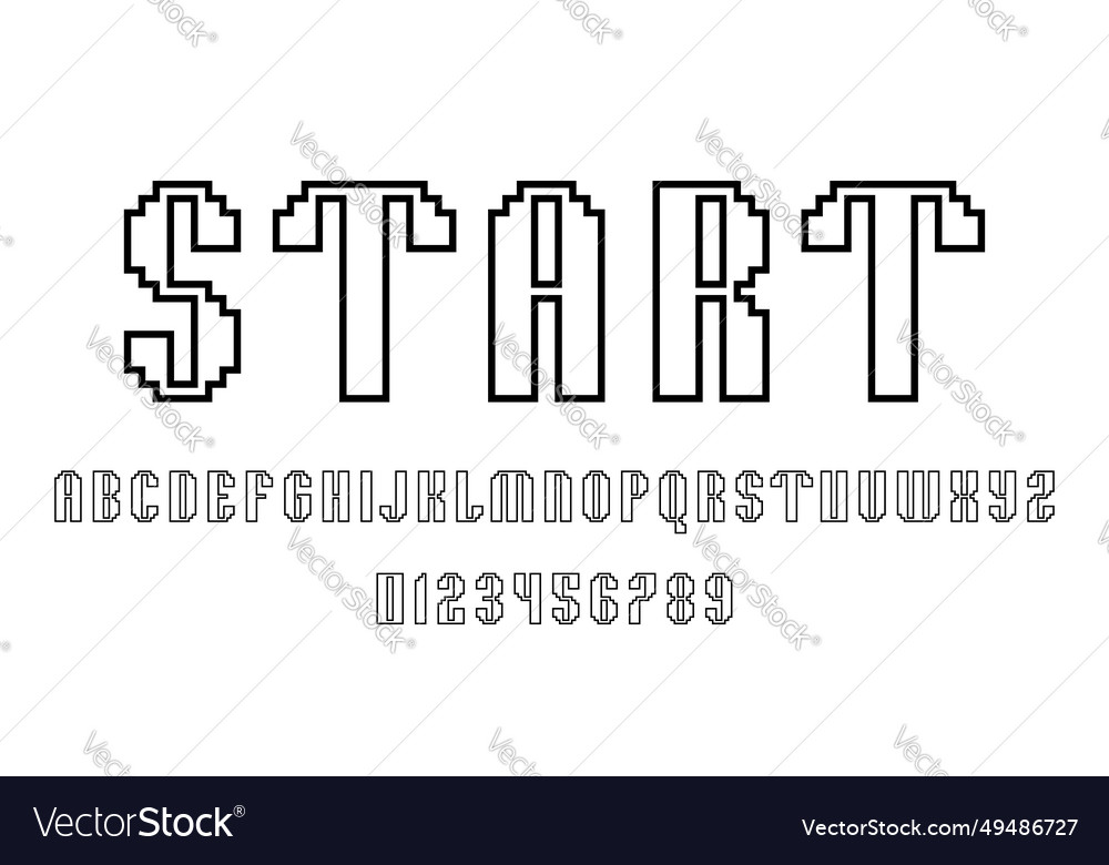Set of alphabets font letters and numbers vector image Set of alphabets font letters and numbers
