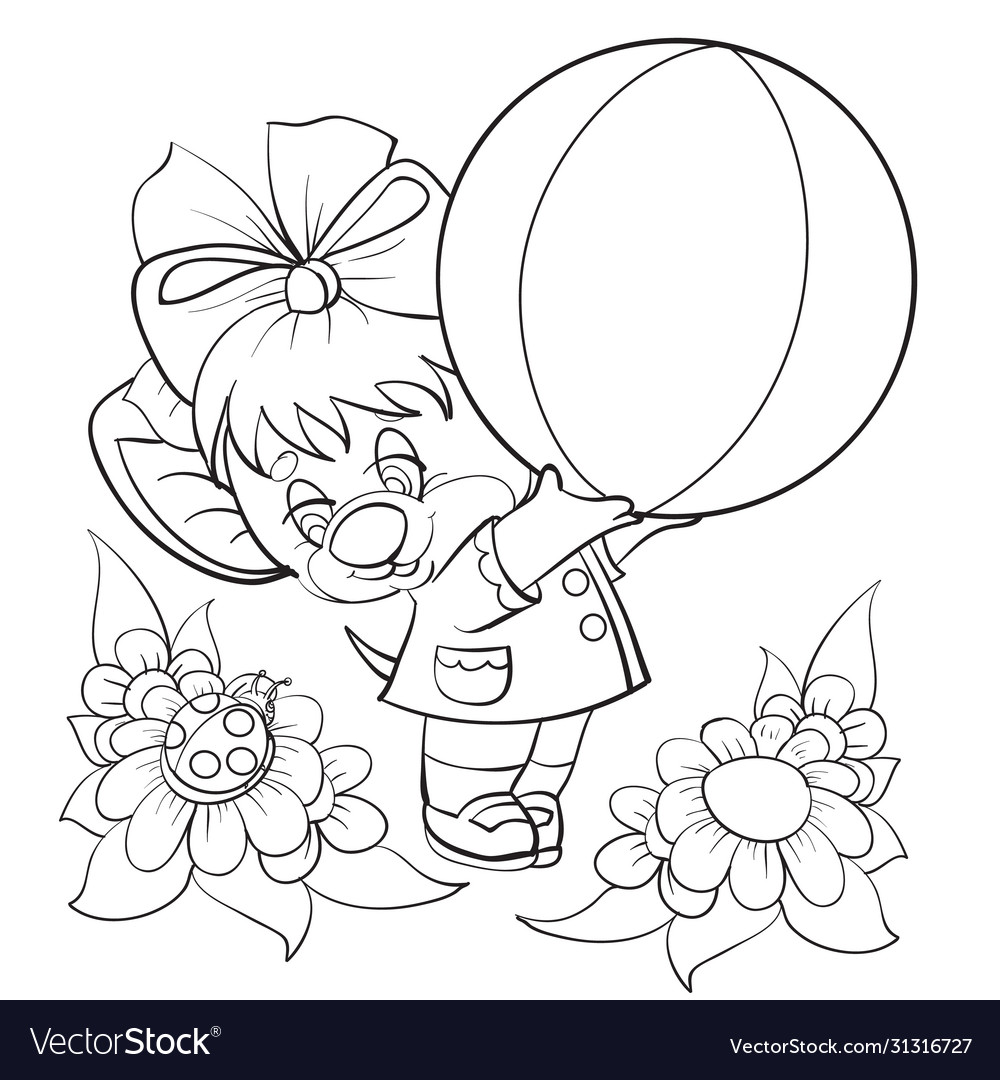 Sketch a mouse character with bow and big vector image Sketch a mouse character with bow and big