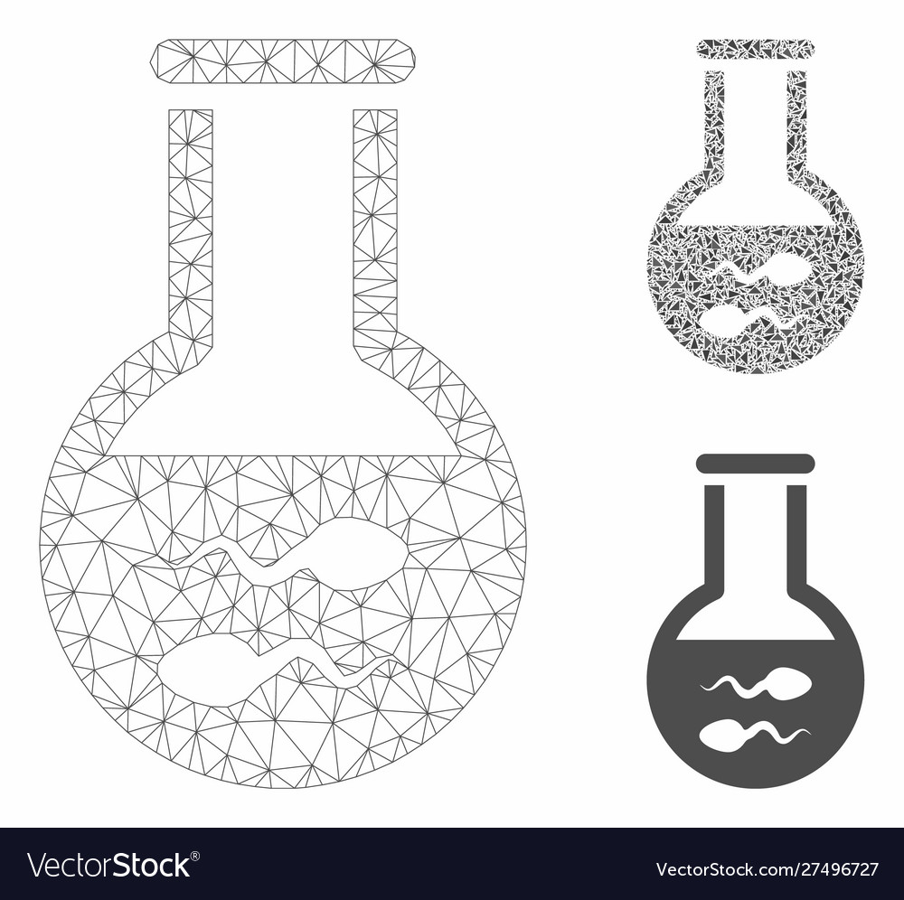 Sperm flask mesh 2d model and triangle vector image Sperm flask mesh 2d model and triangle
