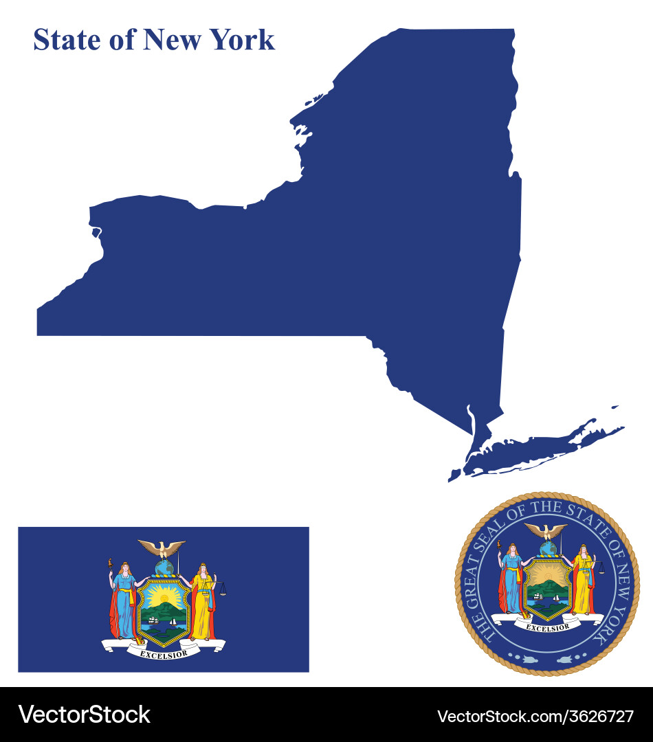 State of new york flag Royalty Free Vector Image