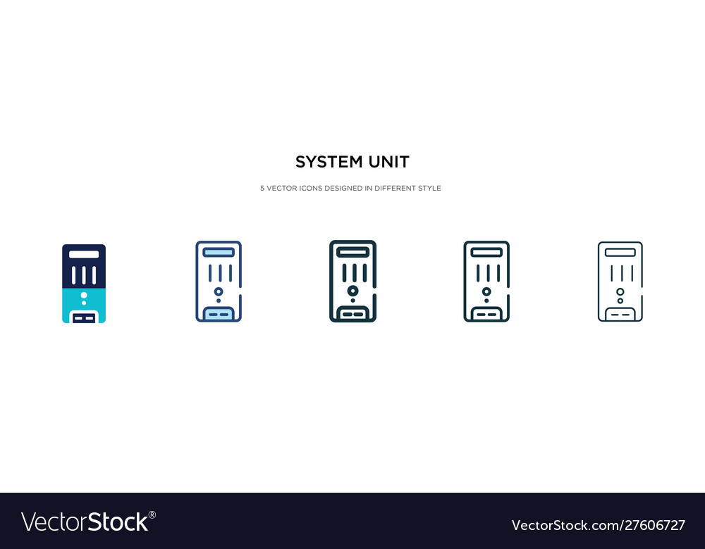 System unit icon in different style two colored vector image System unit icon in different style two colored