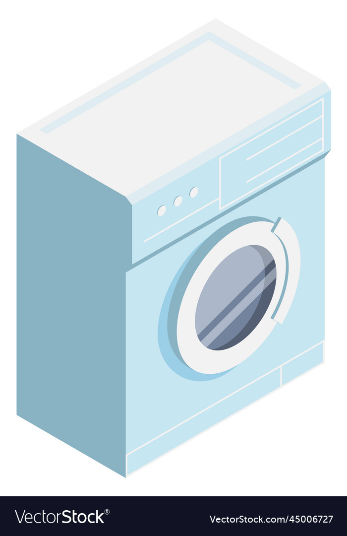 Washing machine isometric icon bathroom laundry Vector Image