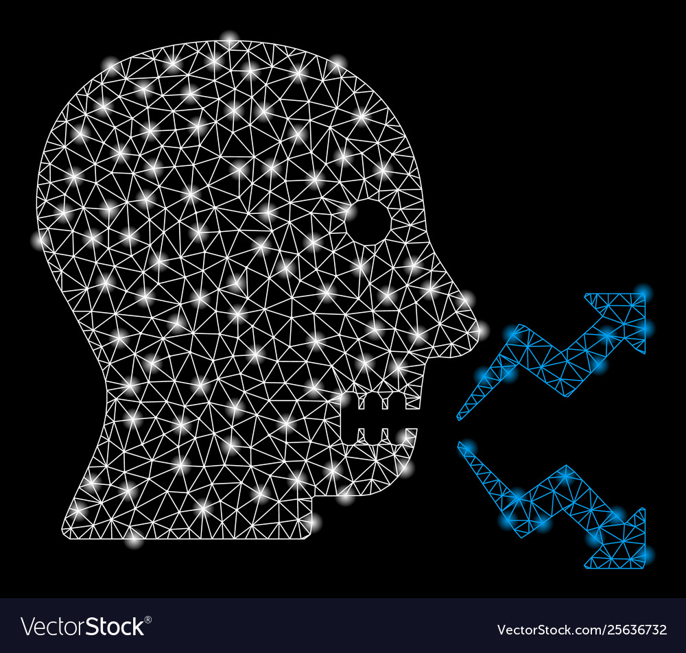 Bright mesh network angry person shout with light Vector Image Bright mesh network angry person shout with light