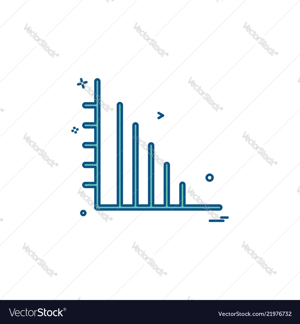 Chart graph report up icon design vector image Chart graph report up icon design