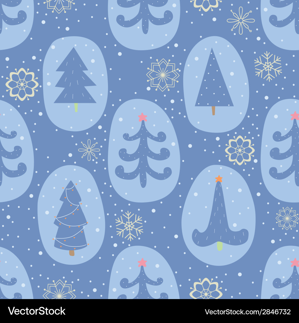 Christmas tree seamless pattern Royalty Free Vector Image