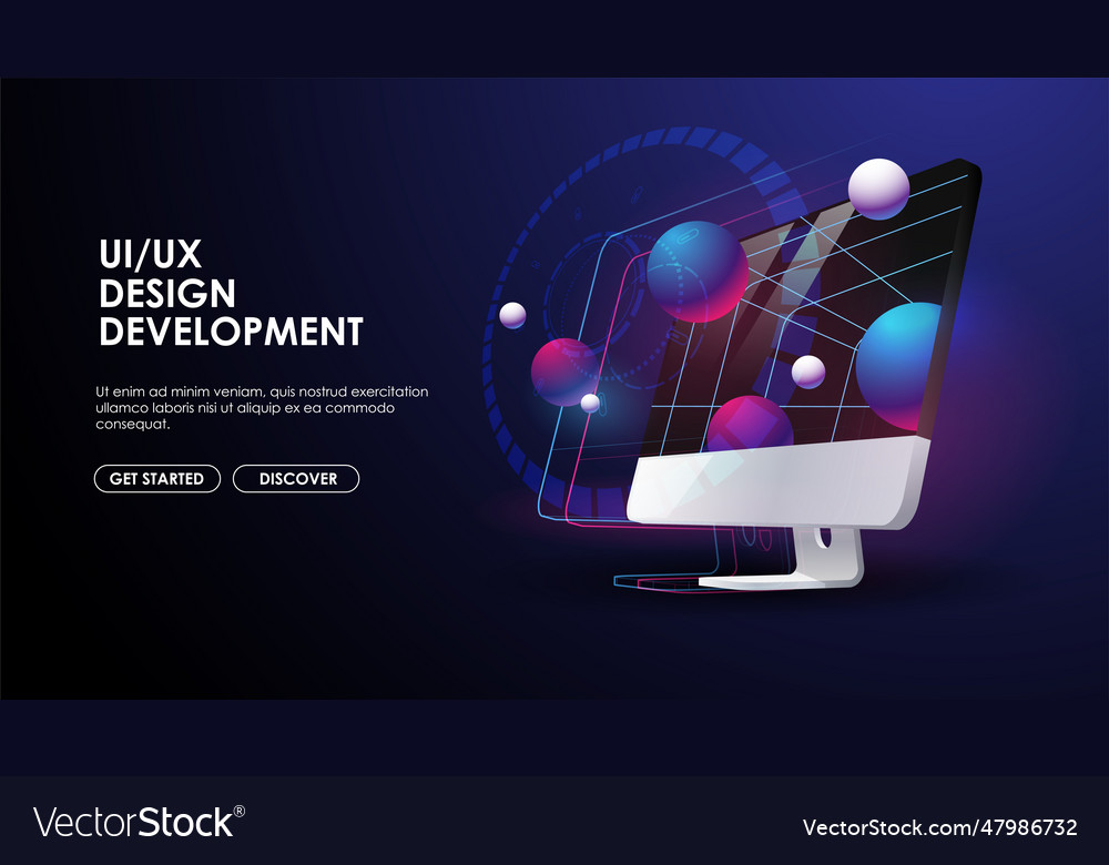 Computer monitor 3d ui and ux development